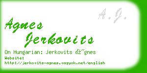 agnes jerkovits business card